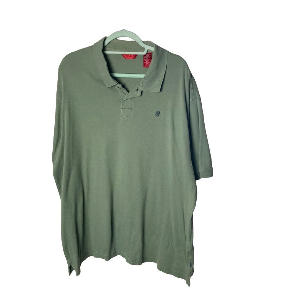 IZOD Men Big and Tall Size XXL Green Polo Shirt 100% Cotton